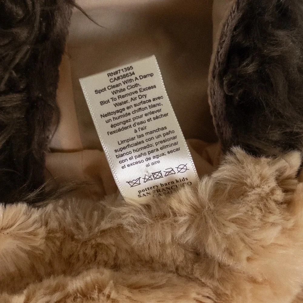 Pottery Barn Kids Lion‎ Costume 0-6M Tan Plush Faux Fur Halloween Jumpsuit - Picture 8 of 9
